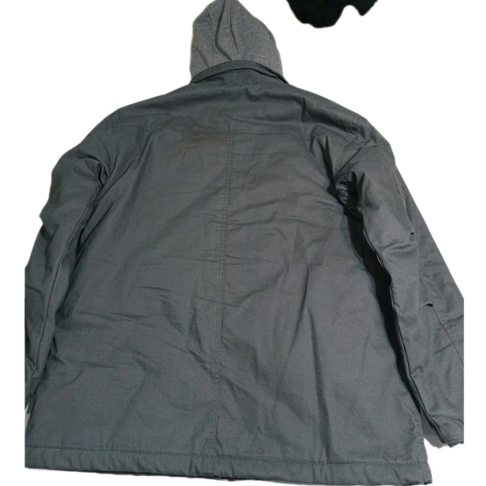 Wrangler Riggs Workwear Jacket Mens Large Gray Hooded Full Zip Work Coat - Picture 7 of 13
